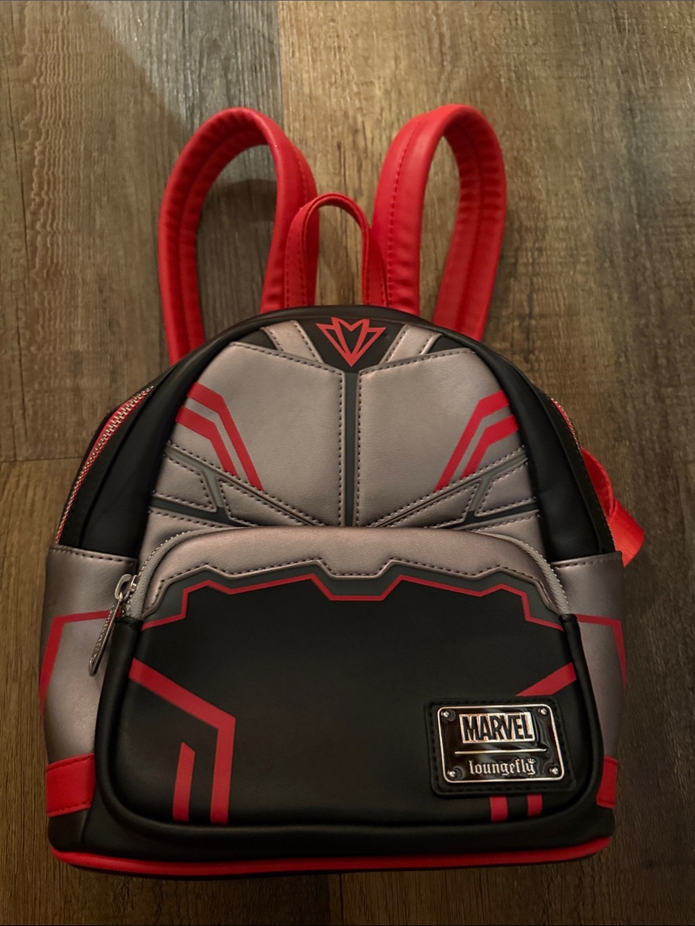 Loungefly Black, Red & Gray Marvel Falcon Mini Backpack